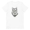 unisex-staple-t-shirt-white-front-6a9fe452ecf84.jpg German Shepherd Linear T-Shirt