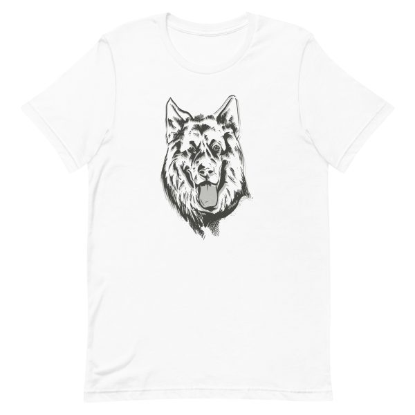 unisex-staple-t-shirt-white-front-6a9fe452ecf84.jpg German Shepherd Linear T-Shirt