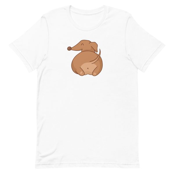 unisex-staple-t-shirt-white-front-6aa18681f23f5.jpg Dachshund Butt T-Shirt