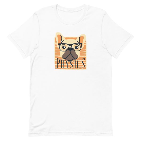 unisex-staple-t-shirt-white-front-6aa1cbabe6314.jpg Physics Nerdy Dog T-Shirt