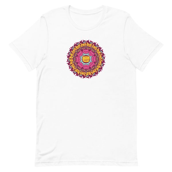 unisex-staple-t-shirt-white-front-6aa3c681413eb.jpg Cat Mandala T-Shirt