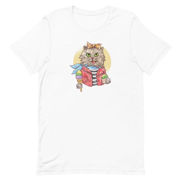 unisex-staple-t-shirt-white-front-6aa45f8a186ed.jpg Watercolor Rockabilly Cat T-Shirt