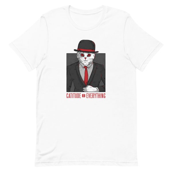 unisex-staple-t-shirt-white-front-6aa460aab418a.jpg Catitude Is Everything T-Shirt
