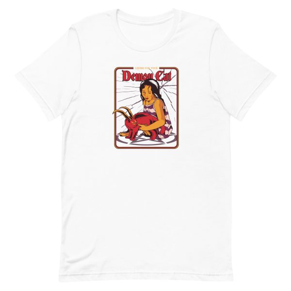 unisex-staple-t-shirt-white-front-6aa462f284105.jpg Demon Cat T-Shirt