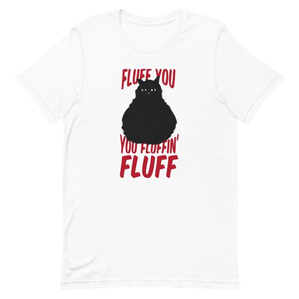 unisex-staple-t-shirt-white-front-6aa4631c0c28e.jpg Fluffy Cat T-Shirt
