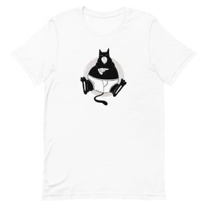 unisex-staple-t-shirt-white-front-6aa4648a21d07.jpg Pizza Cat T-Shirt