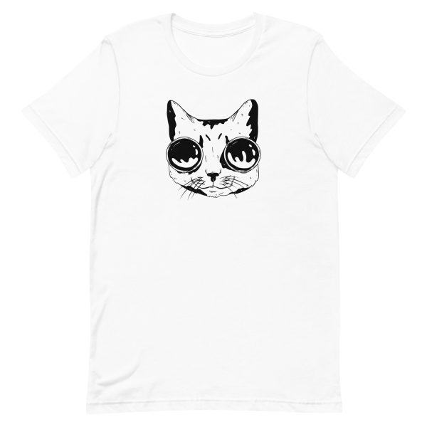unisex-staple-t-shirt-white-front-6aa46537b9f2d.jpg Cat With Goggles T-Shirt