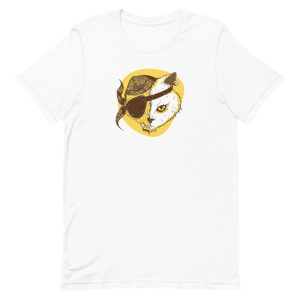 unisex-staple-t-shirt-white-front-6aa4665b19d80.jpg Pirate Cat T-Shirt