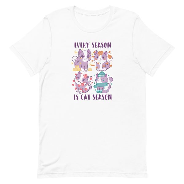 unisex-staple-t-shirt-white-front-6aa71fba26ab3.jpg Cat Season T-Shirt